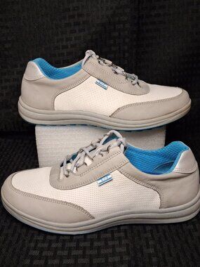 Women’s SAS Size 7 Wide Sporty Comfort Lace Up Sneaker Grey/White